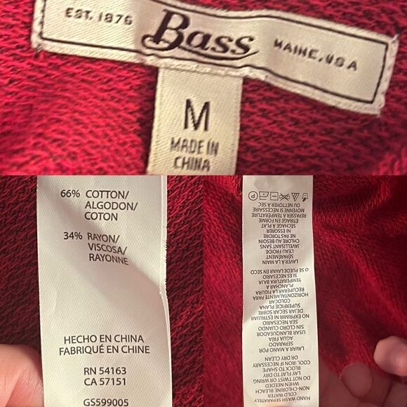 Bass Marled Drawstring Cowlneck Knit Dress Red Black M - Picture 10 of 11